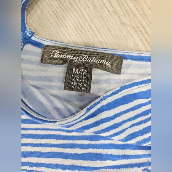 Tommy Bahama Women's Sleeveless Maxi Dress Blue And White Stripped Size Medium - Picture 2 of 6